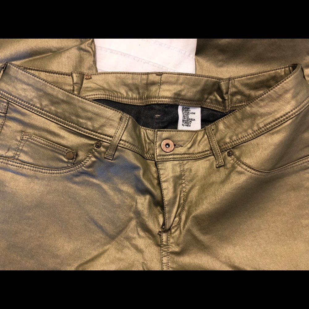H&M GOLD skinny jeans size 32